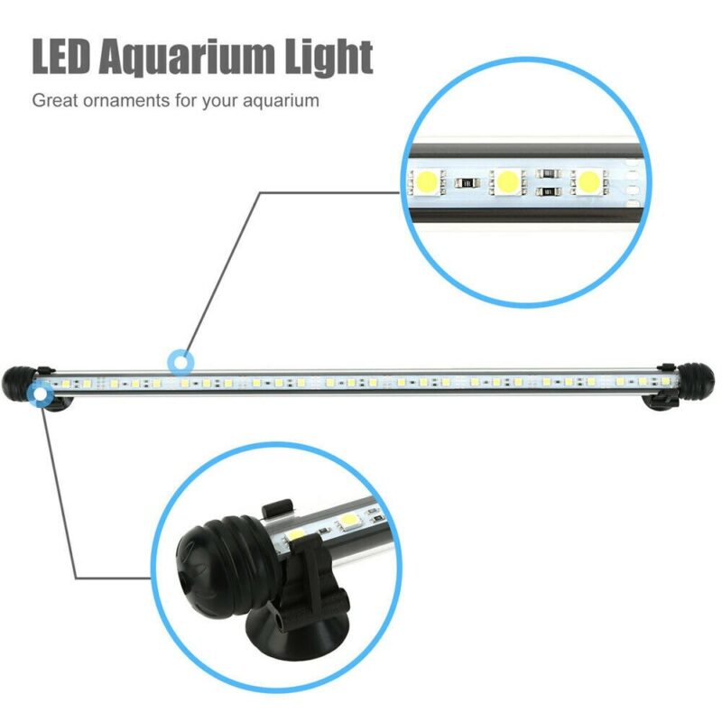 19cm Submersible Rgb Aquarium Led Light Bar Bluewhite Waterproof Fish