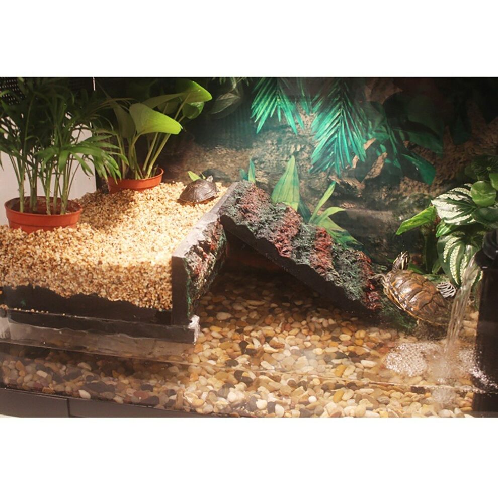 Complete Aquatic Turtle Tank Kit With Filter Basking Platform Mesh Lid