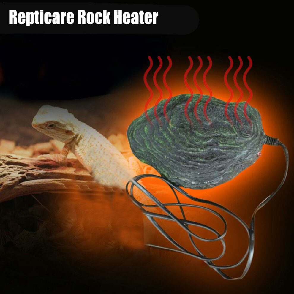 Repticare Resin Reptile Heating Rock With Insulation Cave Branch Free