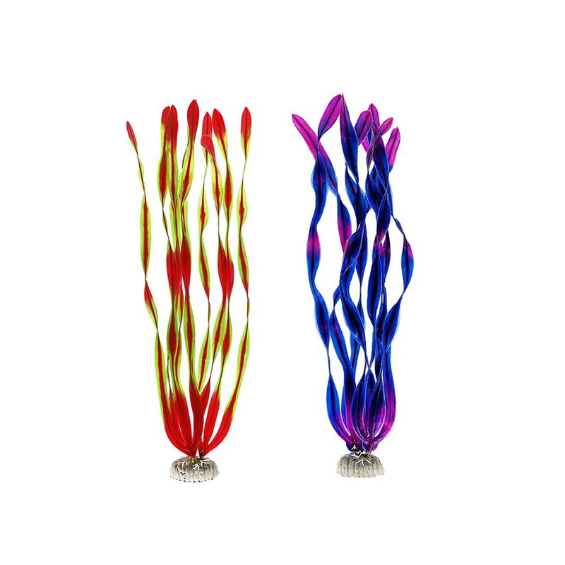 10pcs Plastic Assorted Color Artificial Large Aquarium Plants Fish Tank Decorations Vivid Plant Landscape Decor - 6
