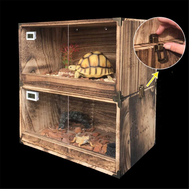 Deluxe Wooden Reptile Terrarium Heated Breeding Cage For Winter Free