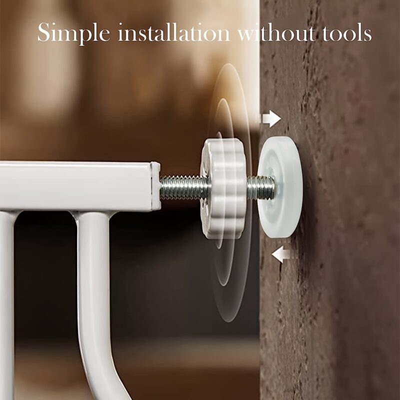 8-Pack Baby Gate Extension Hardware Kit - M8 (8mm) Anti-Slip Spindle Rods With Wall Protectors For Pressure-Mounted Gates