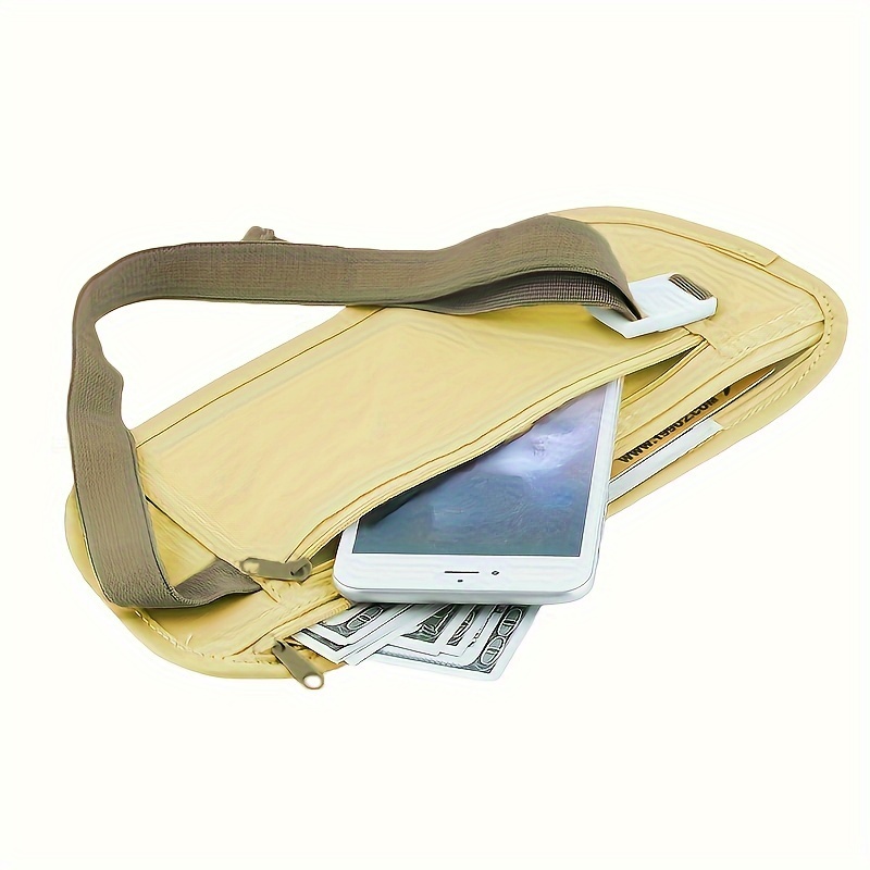 Versatile Zippered Portable Storage Waist Bag For Passport Solid Color - 7
