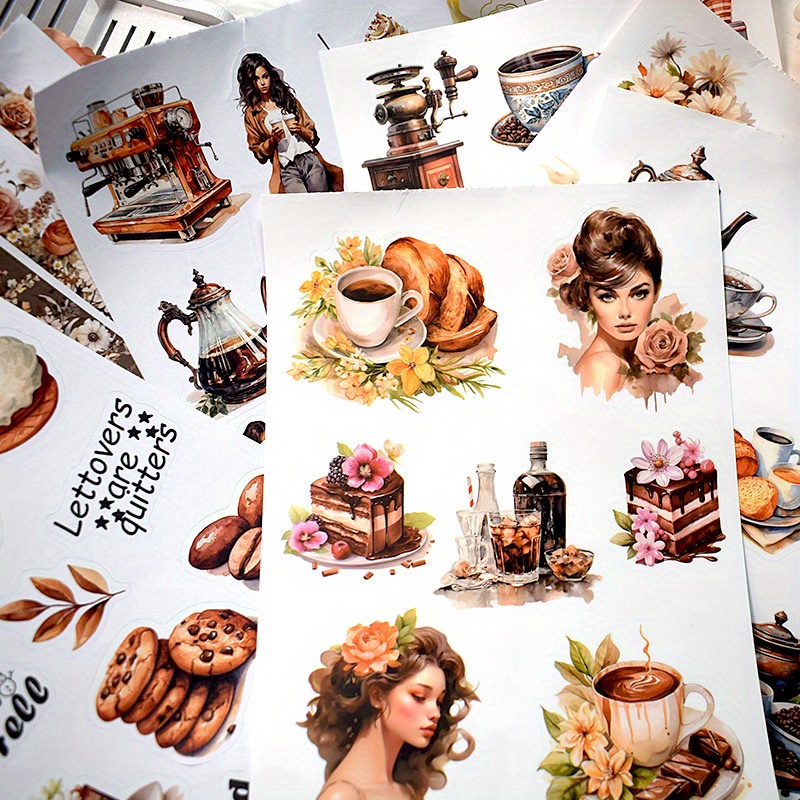 Vintage Travel Character Stickers 20 Sheets Retro Artistic Journal Decor - 5