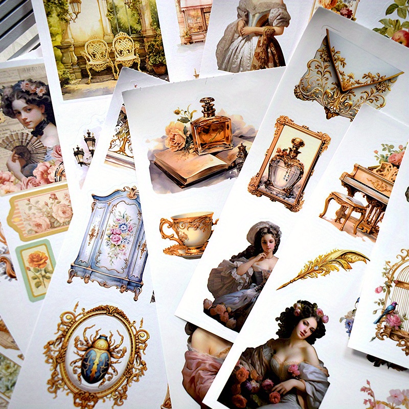 Vintage Travel Character Stickers 20 Sheets Retro Artistic Journal Decor - 7