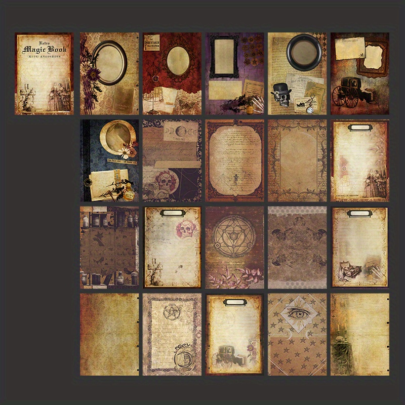 Vintage Magic Dark Scrapbook Paper 60 Sheets Diy Journal Decor - 13