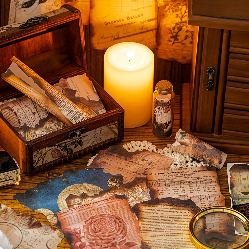 Vintage Burned Scrapbook Paper 30 Sheets For Journals Retro Decor - 3