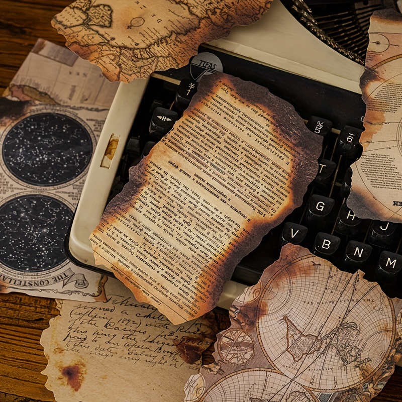 Vintage Burned Scrapbook Paper 30 Sheets For Journals Retro Decor - 6