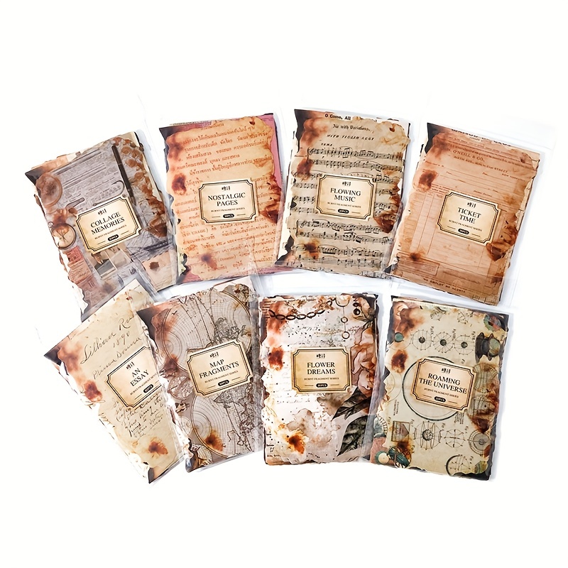 Vintage Burned Scrapbook Paper 30 Sheets For Journals Retro Decor - 7