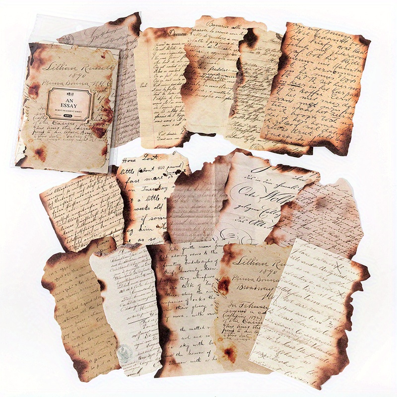 Vintage Burned Scrapbook Paper 30 Sheets For Journals Retro Decor - 9