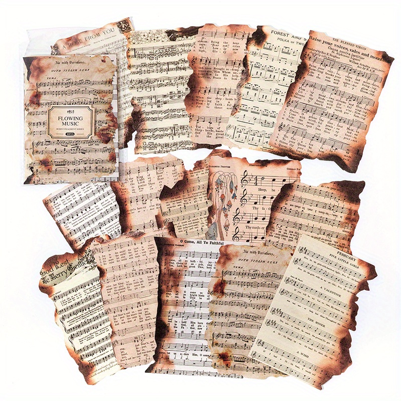 Vintage Burned Scrapbook Paper 30 Sheets For Journals Retro Decor - 11
