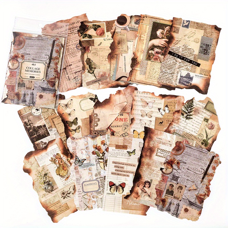 Vintage Burned Scrapbook Paper 30 Sheets For Journals Retro Decor - 15