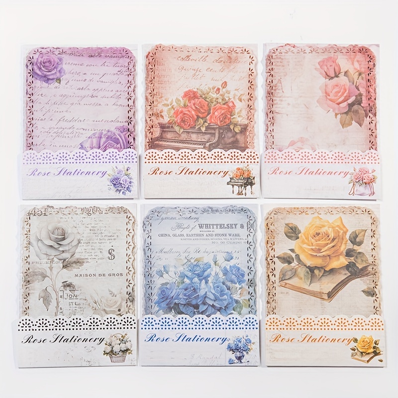 Vintage Rose Lace Edge Scrapbook Paper Diy Craft Journal Decor - 2