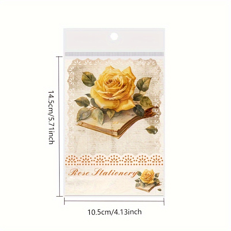 Vintage Rose Lace Edge Scrapbook Paper Diy Craft Journal Decor - 3