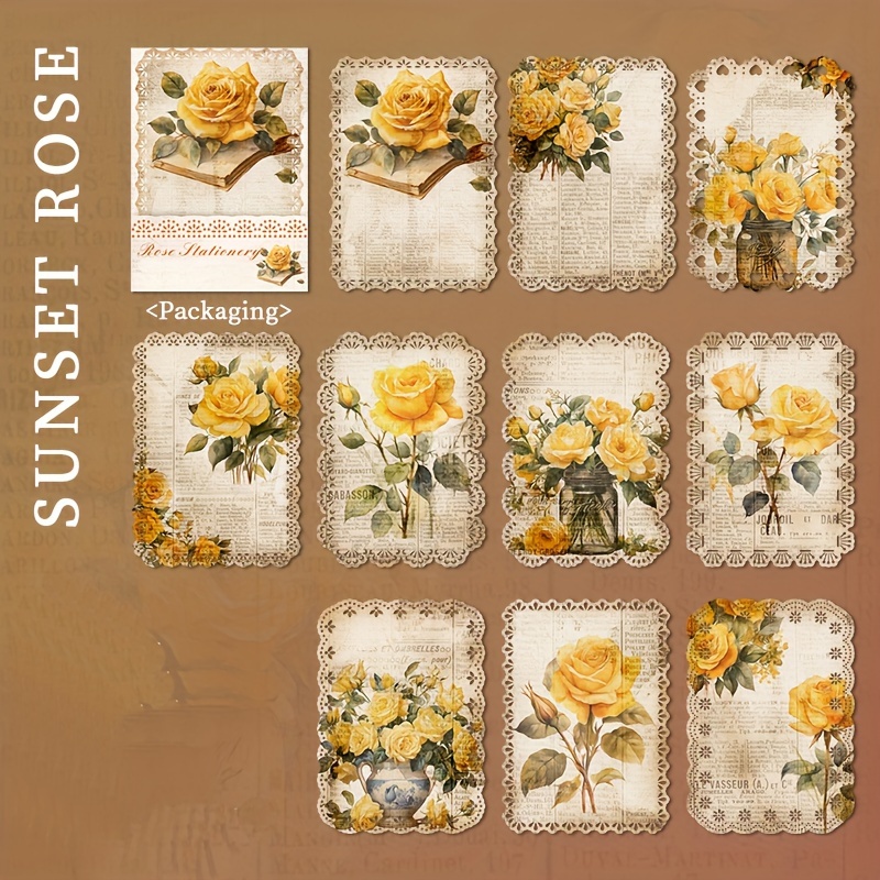 Vintage Rose Lace Edge Scrapbook Paper Diy Craft Journal Decor - 11