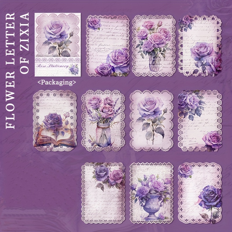 Vintage Rose Lace Edge Scrapbook Paper Diy Craft Journal Decor - 12