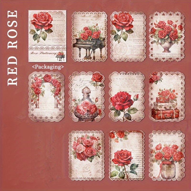Vintage Rose Lace Edge Scrapbook Paper Diy Craft Journal Decor - 14
