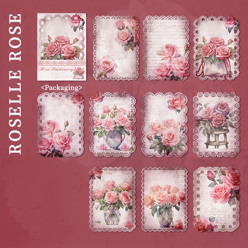 Vintage Rose Lace Edge Scrapbook Paper Diy Craft Journal Decor - 15