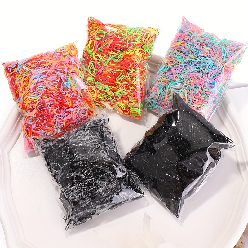 1000pcs Mini Elastic Colorful Hair Ties Decorative Hair Accessories Set - 2