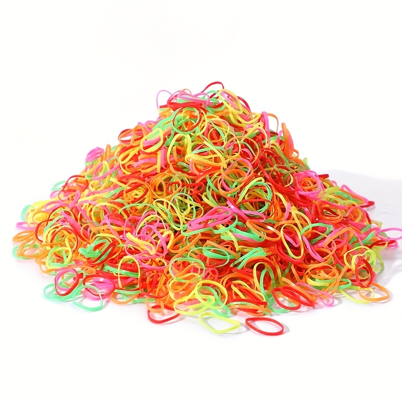 1000pcs Mini Elastic Colorful Hair Ties Decorative Hair Accessories Set - 4