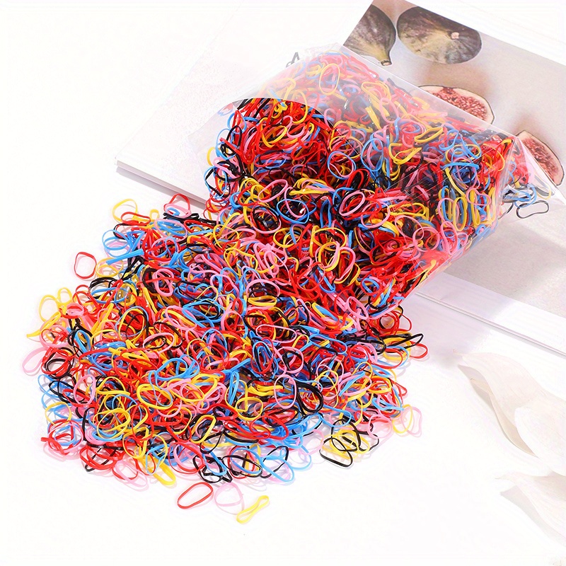 1000pcs Mini Elastic Colorful Hair Ties Decorative Hair Accessories Set - 11