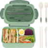 Leakproof 1000 Ml Divided Lunch Box With Tableware Microwave Safe ...