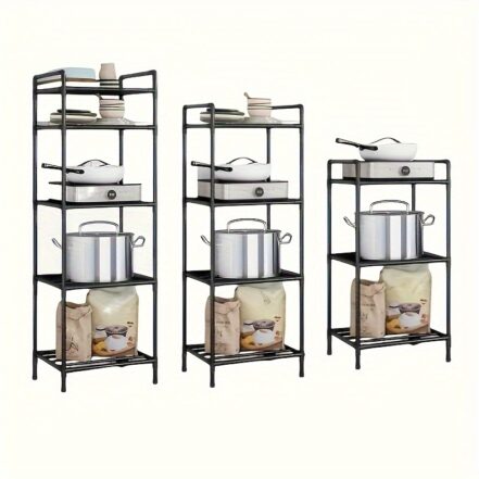 4tier Stainless Steel Storage Rack White Asian Style Spacesaving ...