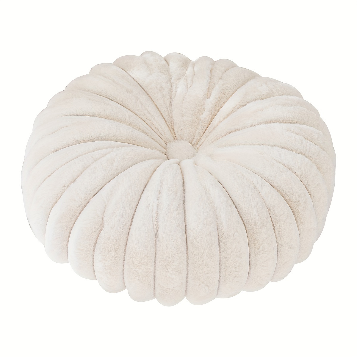 Round Plush Pumpkin Cushion 3d Solid Color Throw Pillow For Home Decor - 11
