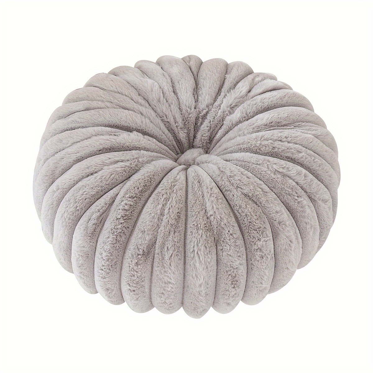 Round Plush Pumpkin Cushion 3d Solid Color Throw Pillow For Home Decor - 12