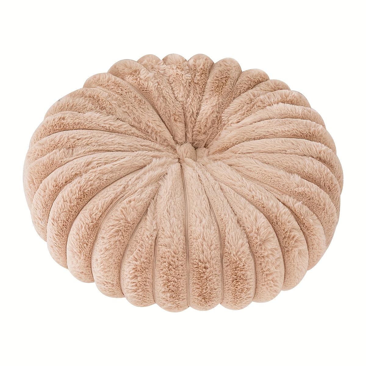 Round Plush Pumpkin Cushion 3d Solid Color Throw Pillow For Home Decor - 13