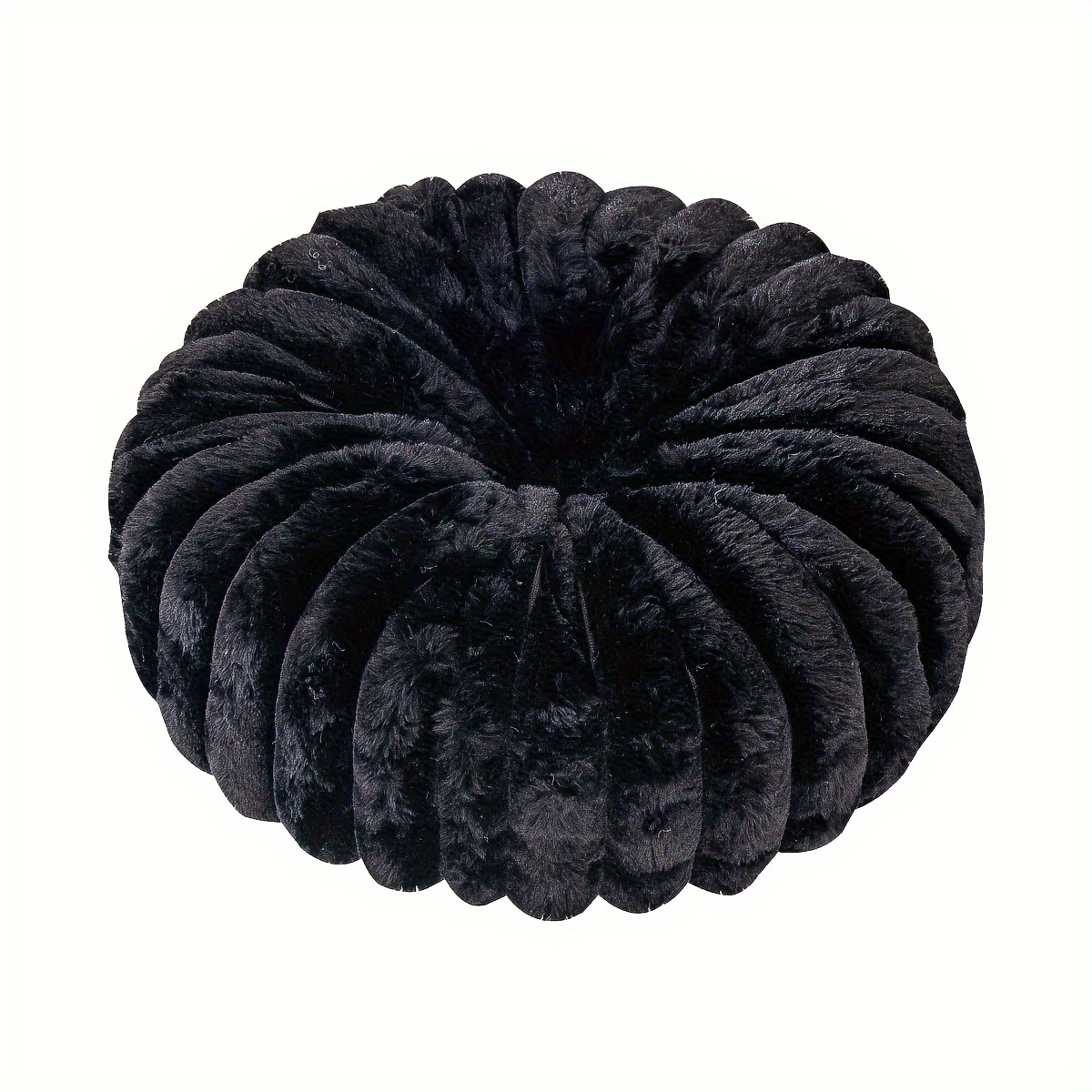 Round Plush Pumpkin Cushion 3d Solid Color Throw Pillow For Home Decor - 18