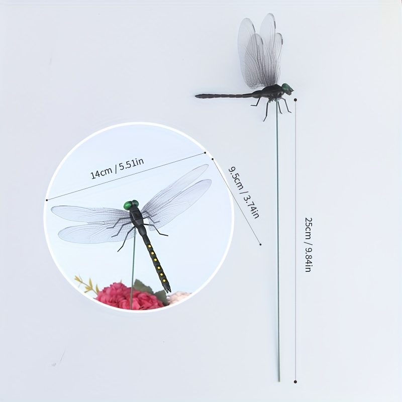 4pcs Colorful Dragonfly Garden Stake Perfect For Fall Halloween Thanksgiving Decor - 3
