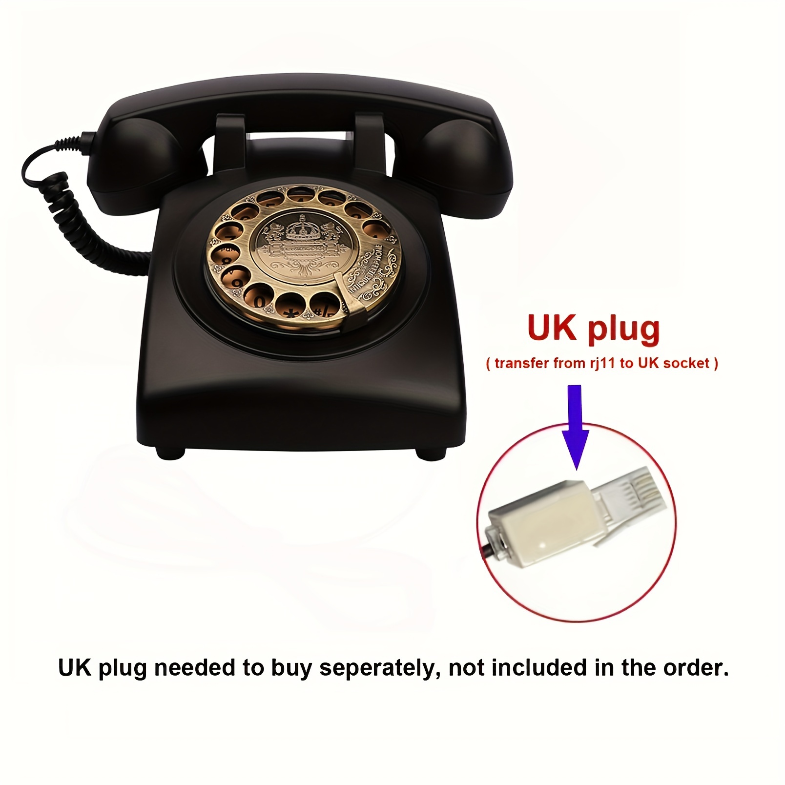 Vintage 1930s Rotary Dial Antique Corded Landline Telephone Home Office Decor - 10