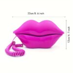 Vintage Pink Lip Corded Landline Phone Retro Decor For Homeoffice - 2 Vintage Pink Lip Corded Landline Phone Retro Decor For Homeoffice - 2