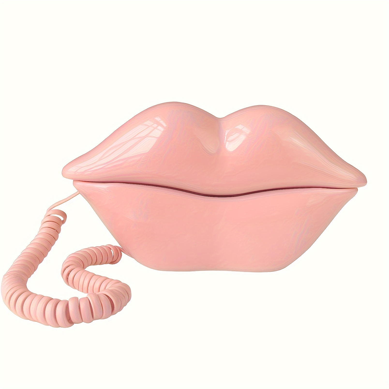 Vintage Pink Lip Corded Landline Phone Retro Decor For Homeoffice - 8