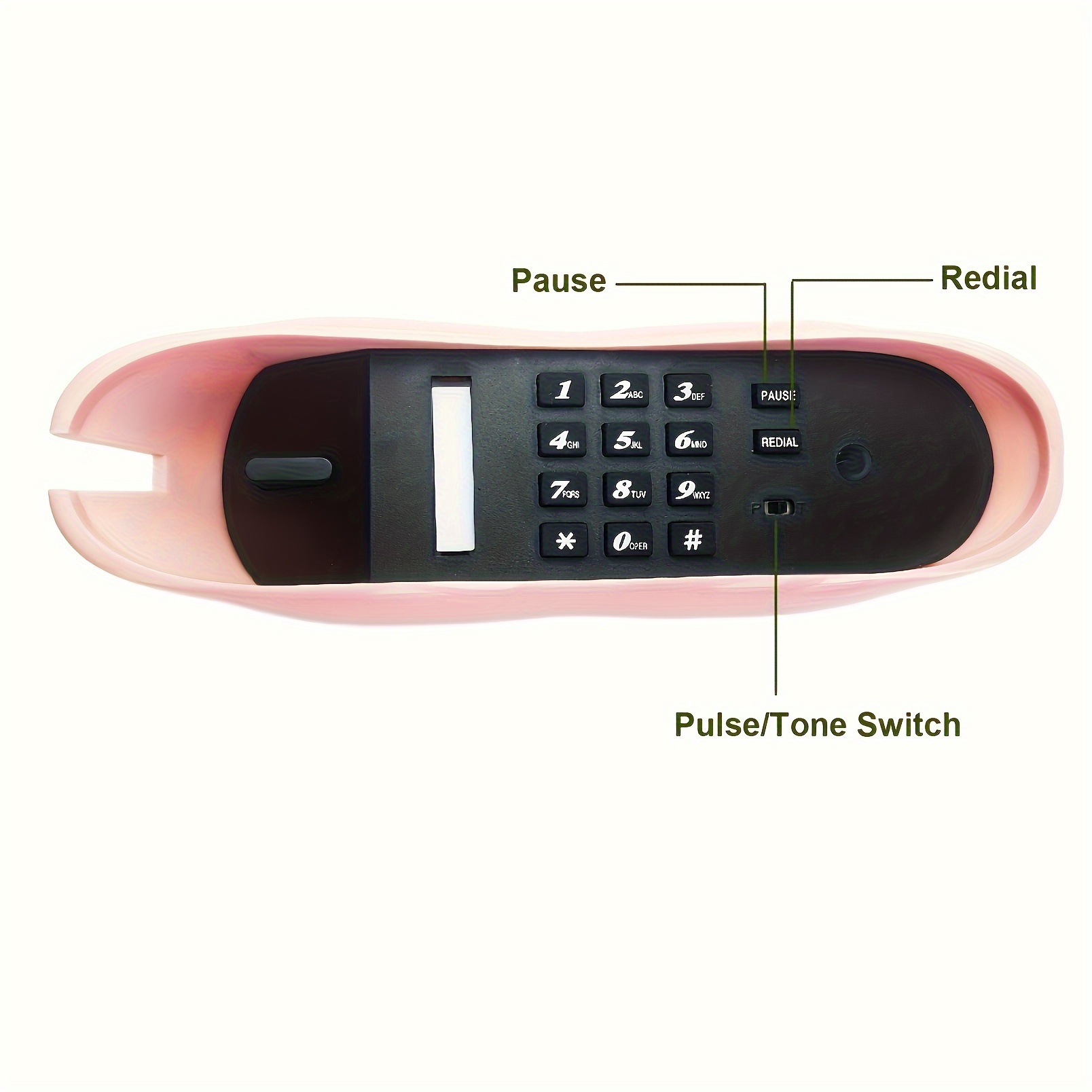 Vintage Pink Lip Corded Landline Phone Retro Decor For Homeoffice - 20 Vintage Pink Lip Corded Landline Phone Retro Decor For Homeoffice - 20