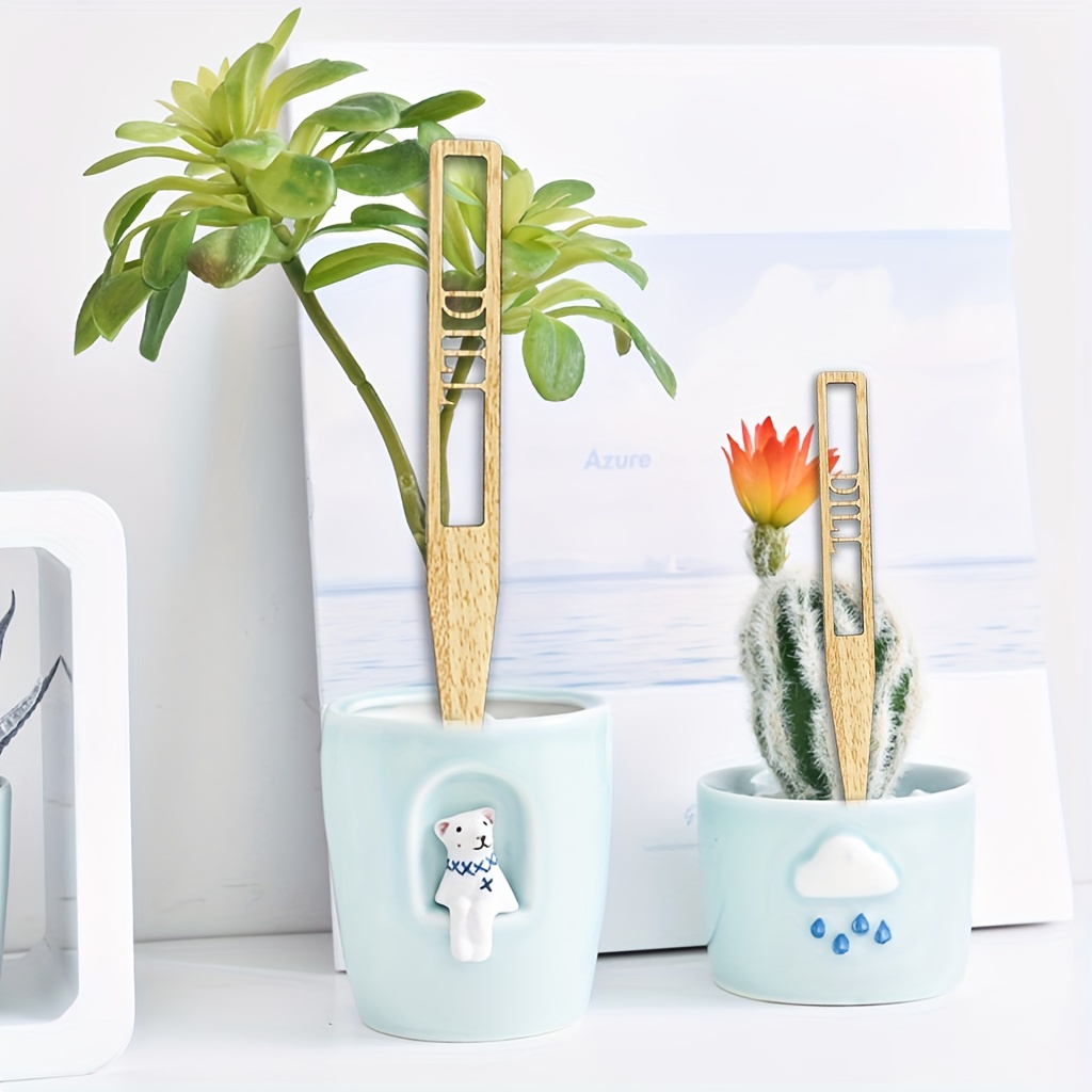 12pcs Artistic Wooden Plant Tags Reusable Waterproof Garden Markers - 4