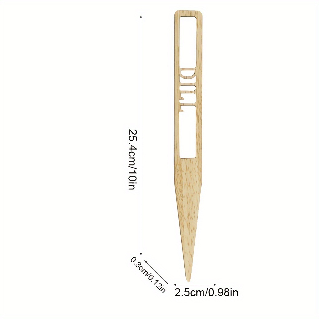 12pcs Artistic Wooden Plant Tags Reusable Waterproof Garden Markers - 9