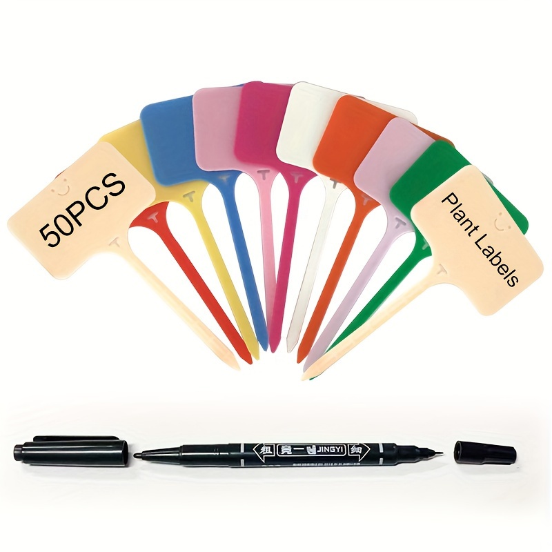 100pcs Tshaped Plant Tags With Watermark Pen For Garden Identification - 1