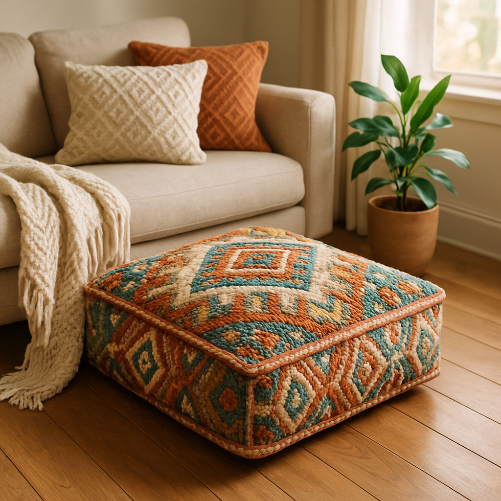 Transform Your Living Space with a Boho Chic Washable Floor Cushion for Home Decor  